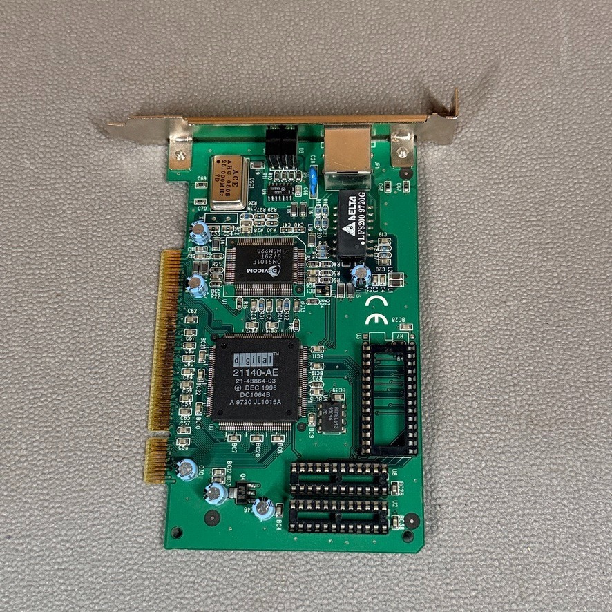 Vintage Digital DEC 21140-AE PCI 10/100 Ethernet Network Card RJ45 Tulip