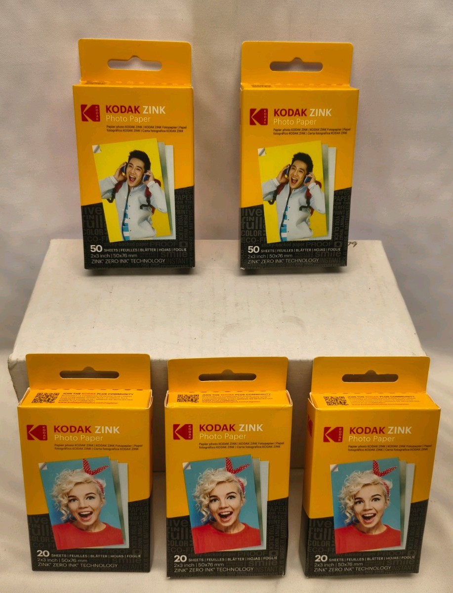 New Kodak 2x3” Premium Zink Photo Paper - 160 Sheets Sticky-Backed Photo Paper