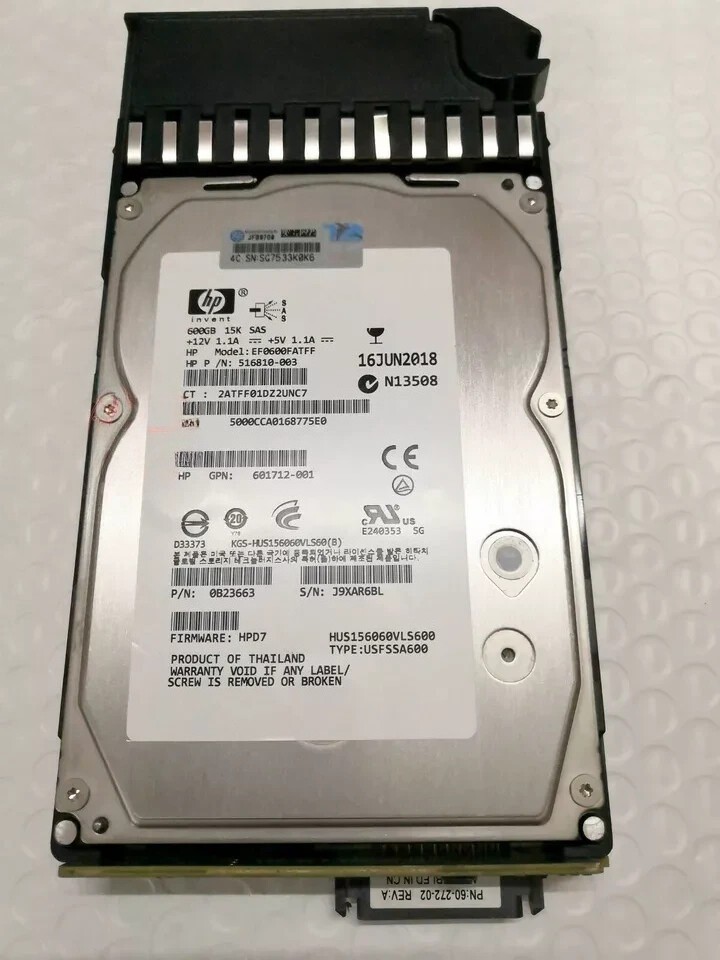 FIT FOR SeagateAP860A P2000/ MSA2 600GB 6G DP 15K SAS 3.5" LFF HDD 601777-001