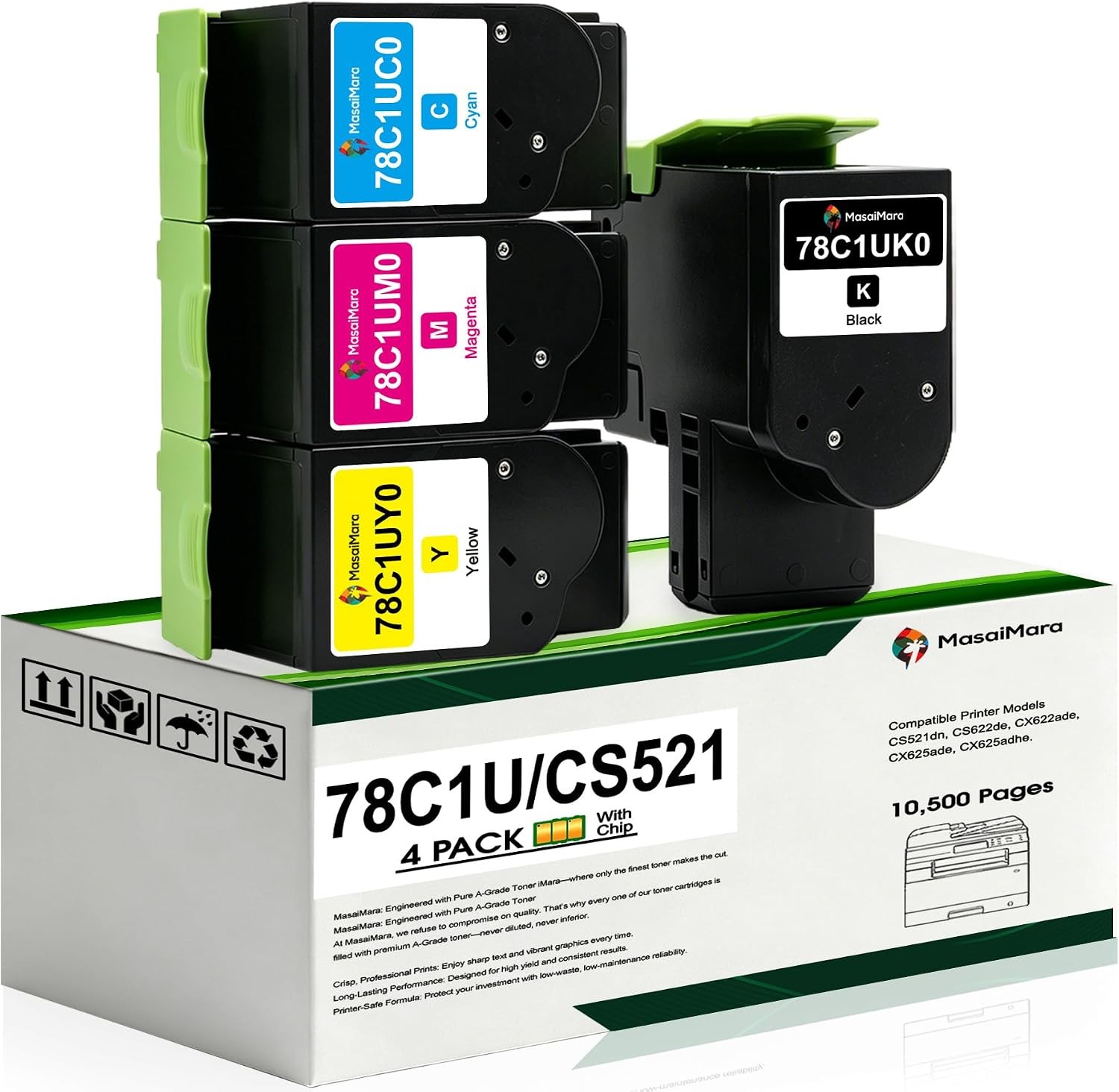 MasaiMara 78C1U 78C1UK0 78C1UC0 78C1UM0 78C1UY0 Ultra High Yield Toner Cartridge