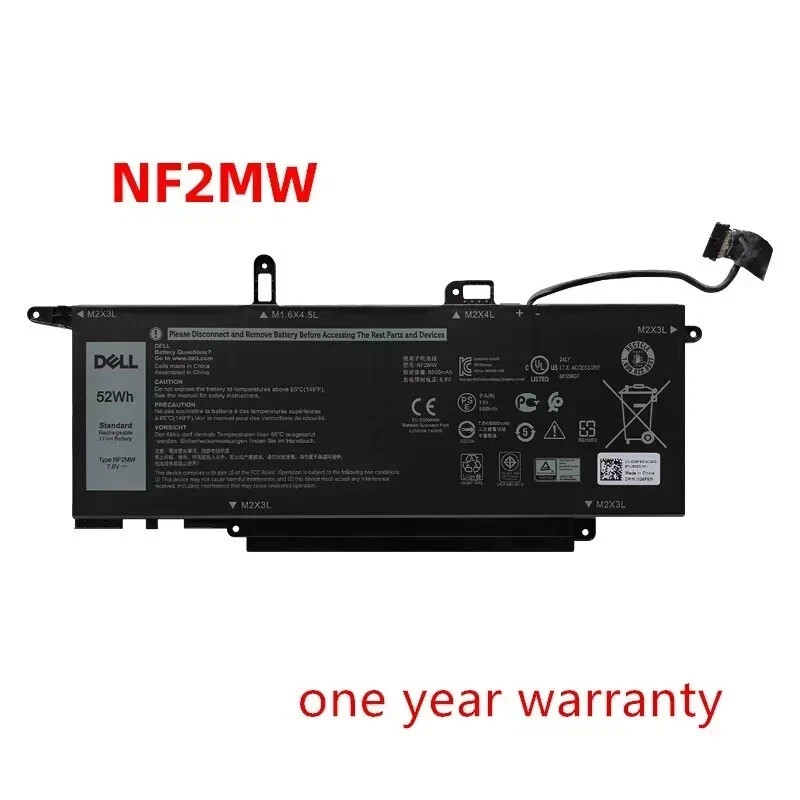 Genuine 52Wh NF2MW Battery For Dell Latitude 7400/9410 2-in-1 Series GJD1V C7P81