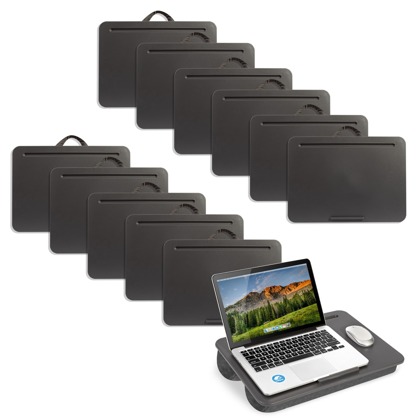 The Original Lap Desk – Charcoal, 12-Pack, Fits 17" Laptops