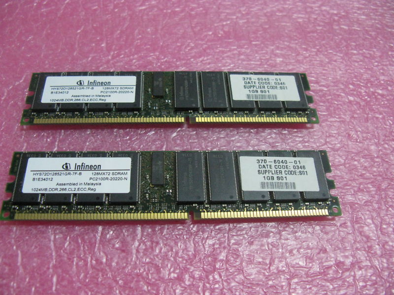 Sun V60x X5124A 370-6040 2GB mem kit ,(2 * 1GB ) 