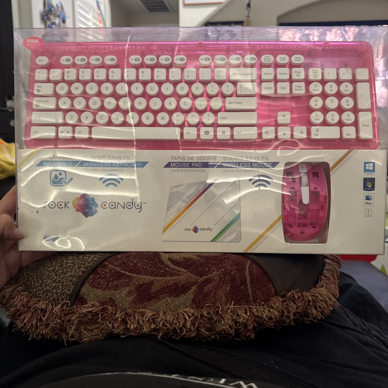 Rock Candy Wireless Keyboard-Mouse-Mousepad Translucent Pink SEALED SET 2015 WOW
