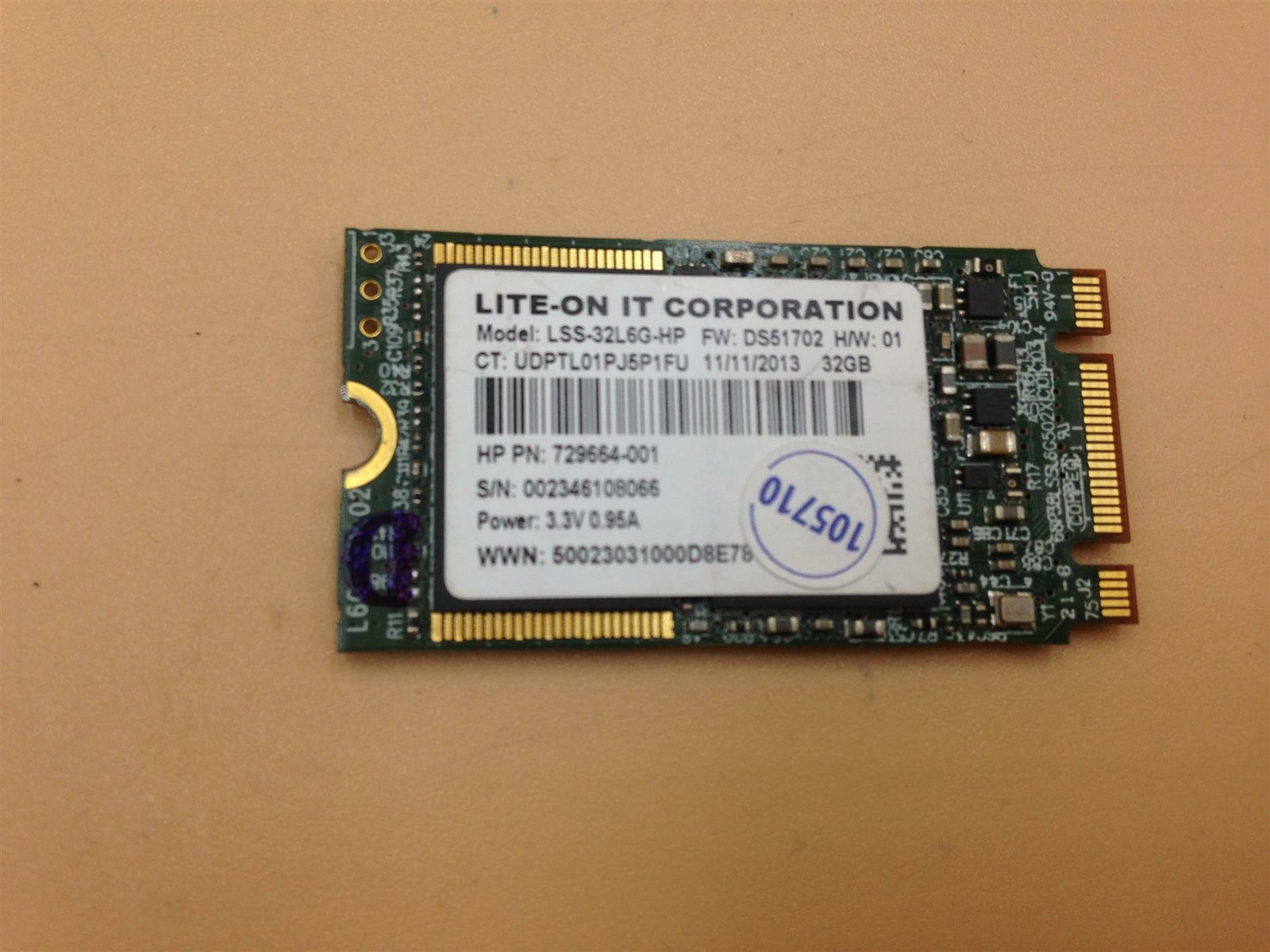 32GB M.2 SATA SSD Lite-On LSS-32L6G-HP Solid State Drive 729664-001 | Used