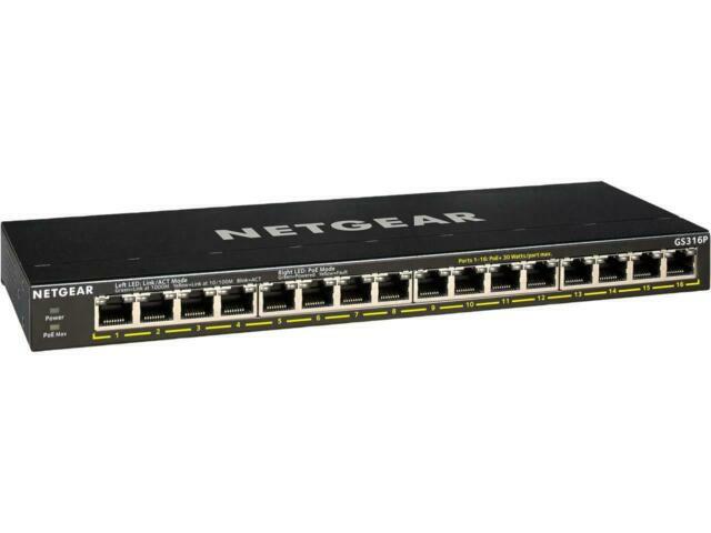 NETGEAR (GS316P100NAS) 16 Port Rack Mountable Ethernet Switch