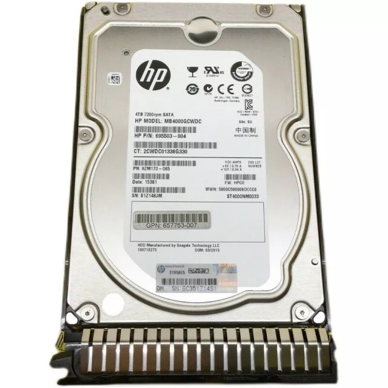 1PCS 693687 B21 HP 693687-B21 4TB 7.2K 6G LFF 3.5" SATA SC HDD 693720-001 NEW N