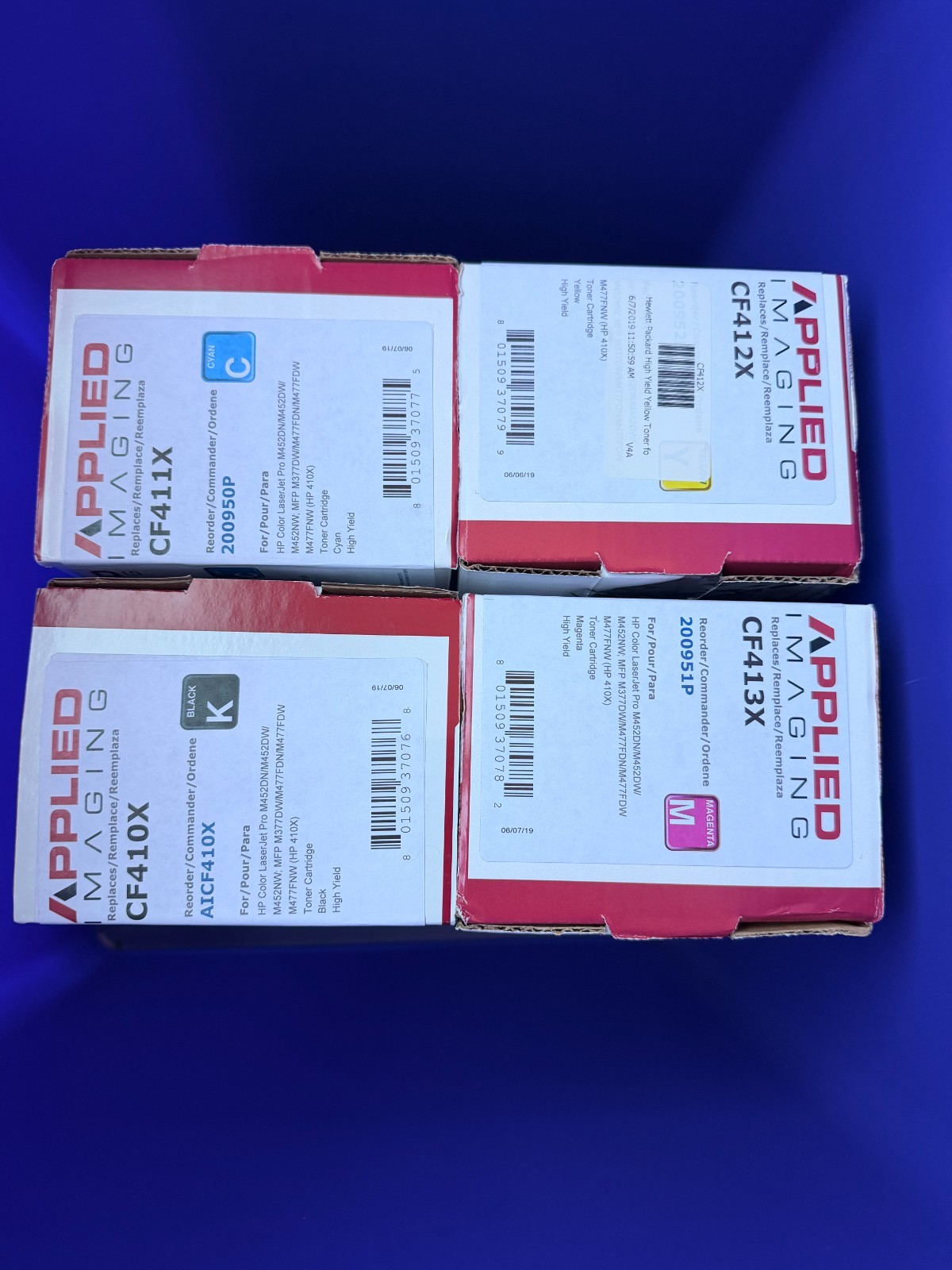 Premium HP 410X High Yield LaserJet Toner Set 4-Pack CMYK CF410X-413X M452DN