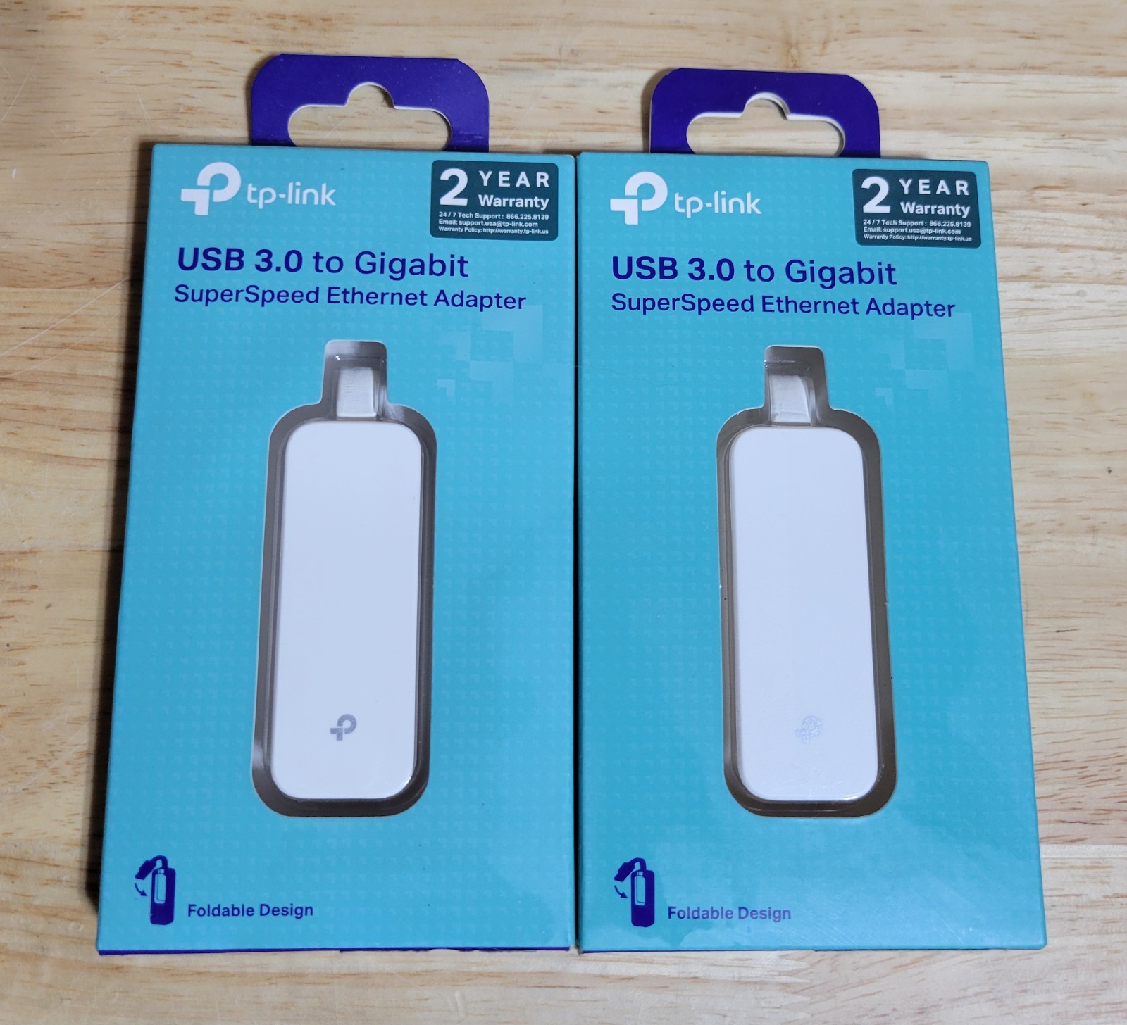 Lot of 2 New TP-Link USB 3.0 to Gigabit Ethernet Adapter Converter - UE300