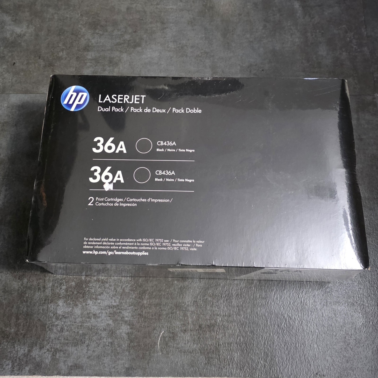 HP 36A Black LaserJet Toner Cartridge Dual Pack CB436A Genuine OEM Sealed