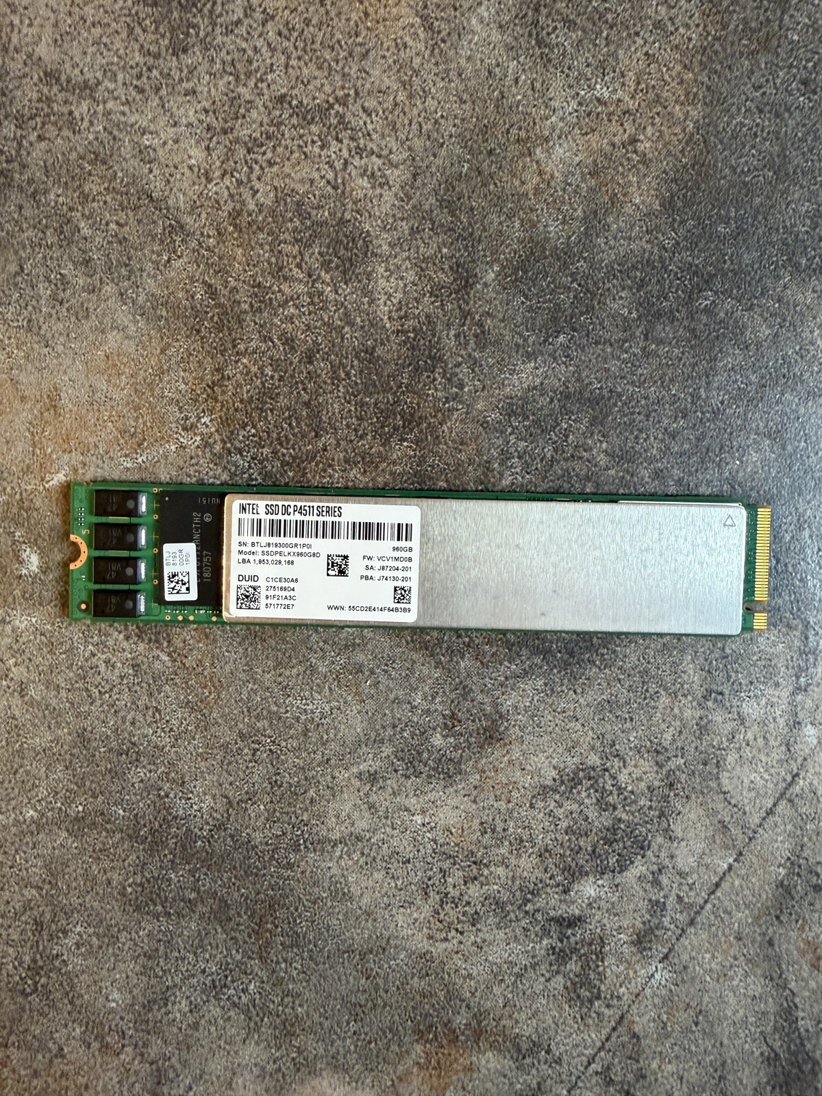 Intel DC P4511 Series 1TB SSD M.2 NVMe PCIe Solid State Drive SSDPELKX010T8L1