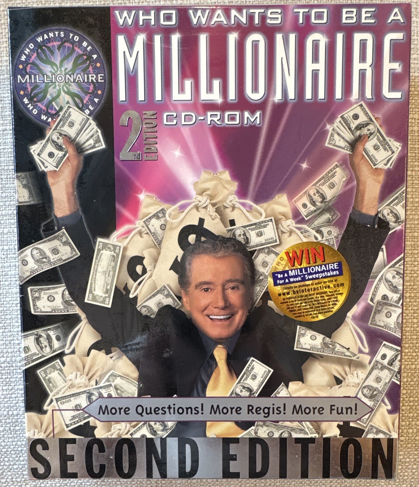 Who Wants to Be a Millionaire 2nd Ed, Vintage PC Big Box, CD-ROM Win95/98