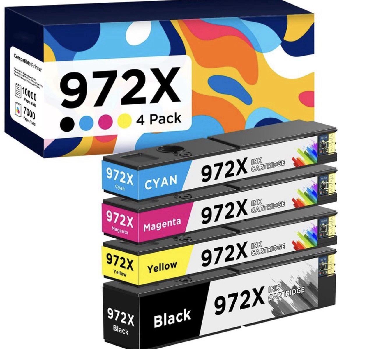 972X Ink Cartridges High Yield Compatible Replacement for HP 972X 972A