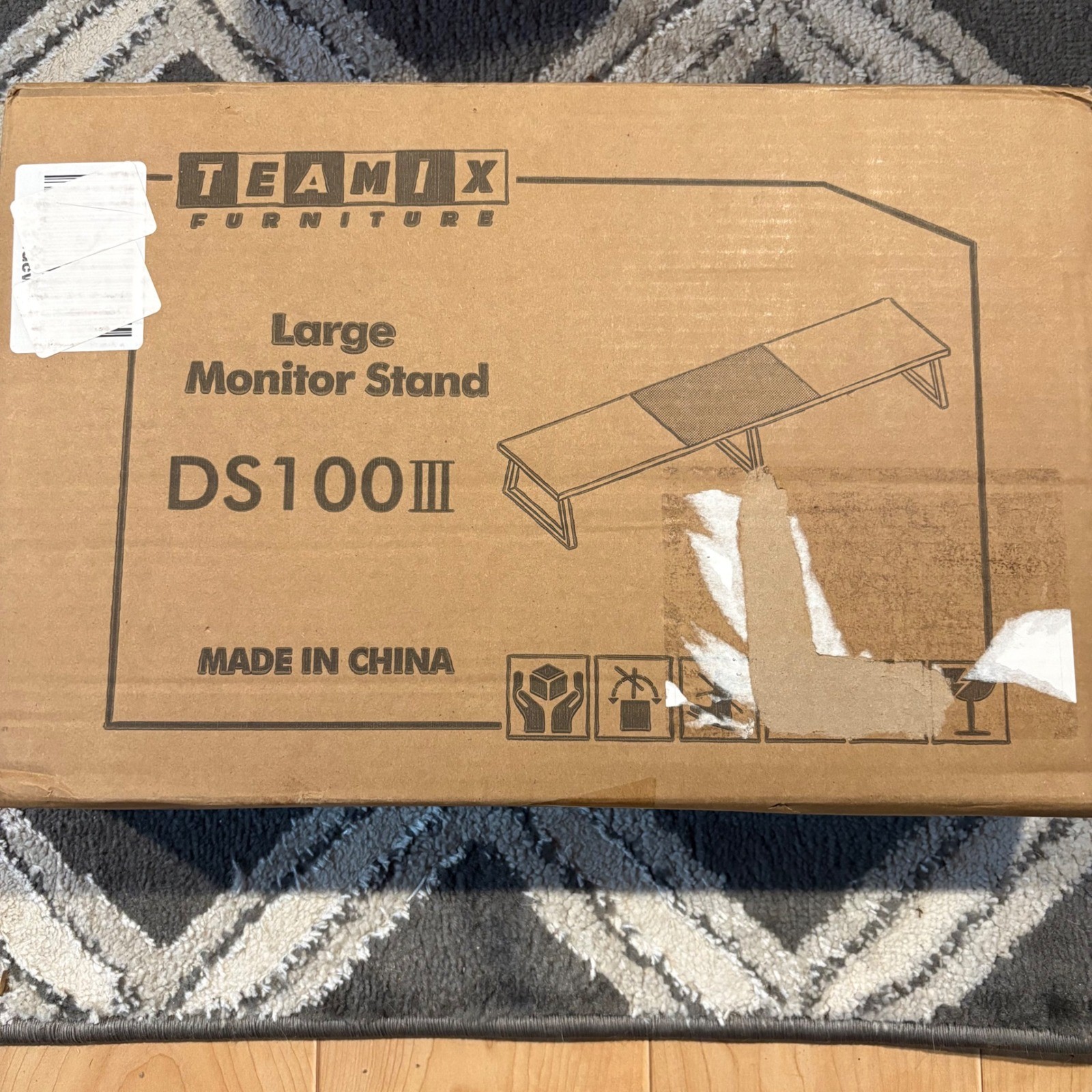 TEAMIX Furniture Large Monitor Stand DS100III White Dual Computer Riser 41.75in