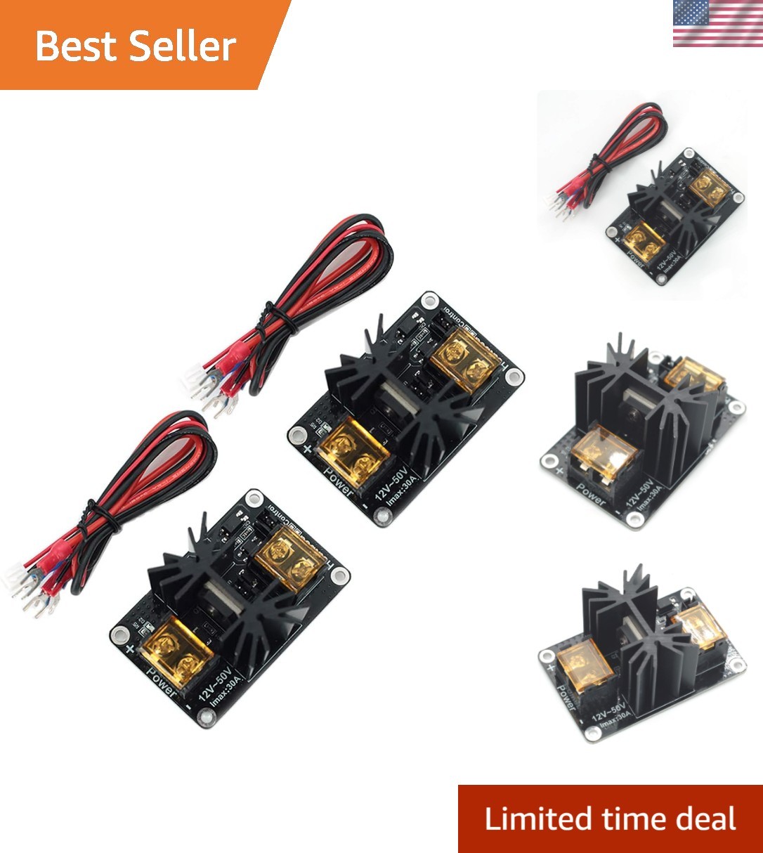 2pcs 3D Printer Accessories 30A Mos Tube Heat Bed Power Module Expansion Boar...