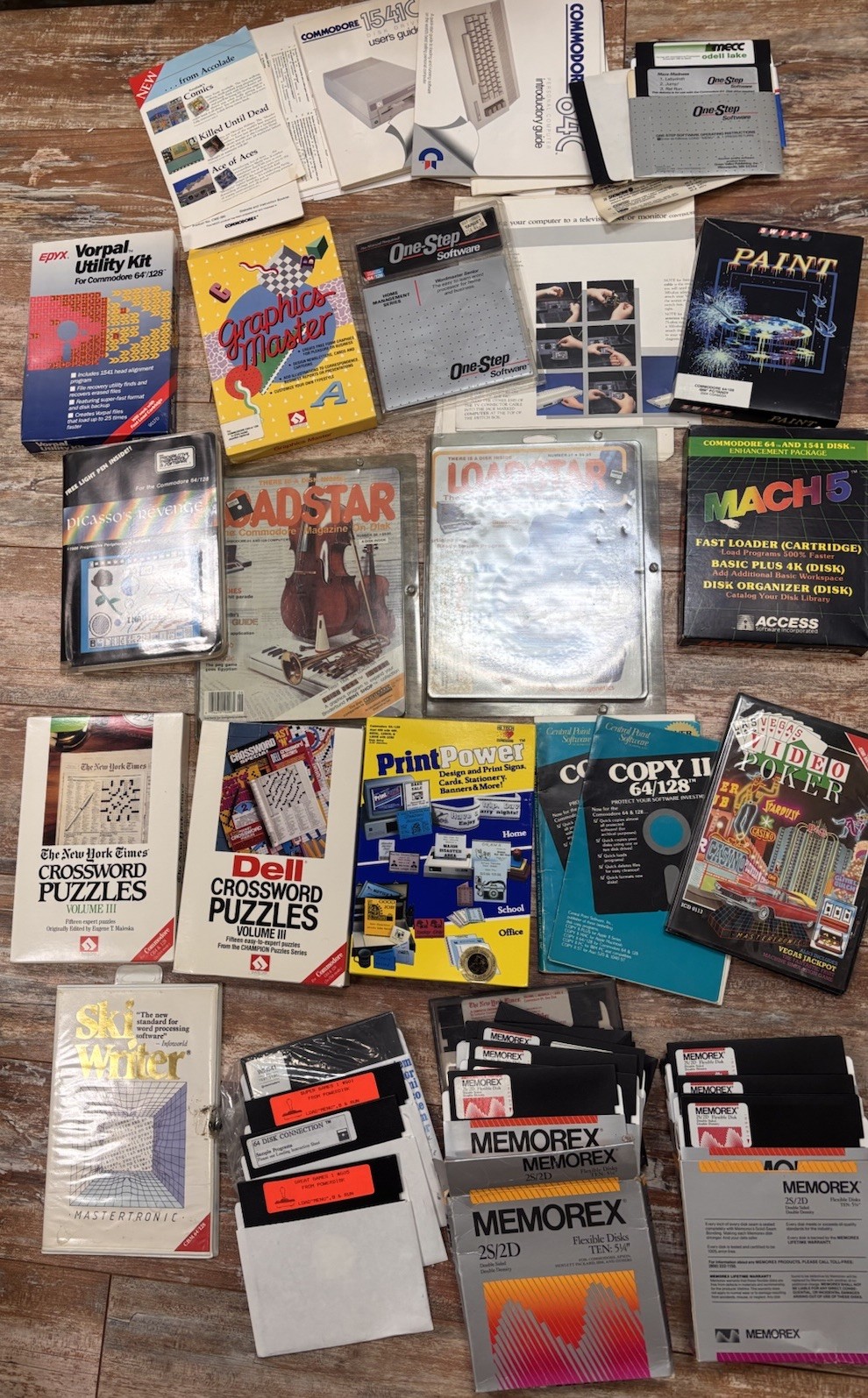 Large Commodore 64 Software Games Lot Crosswords Graphics Master Print