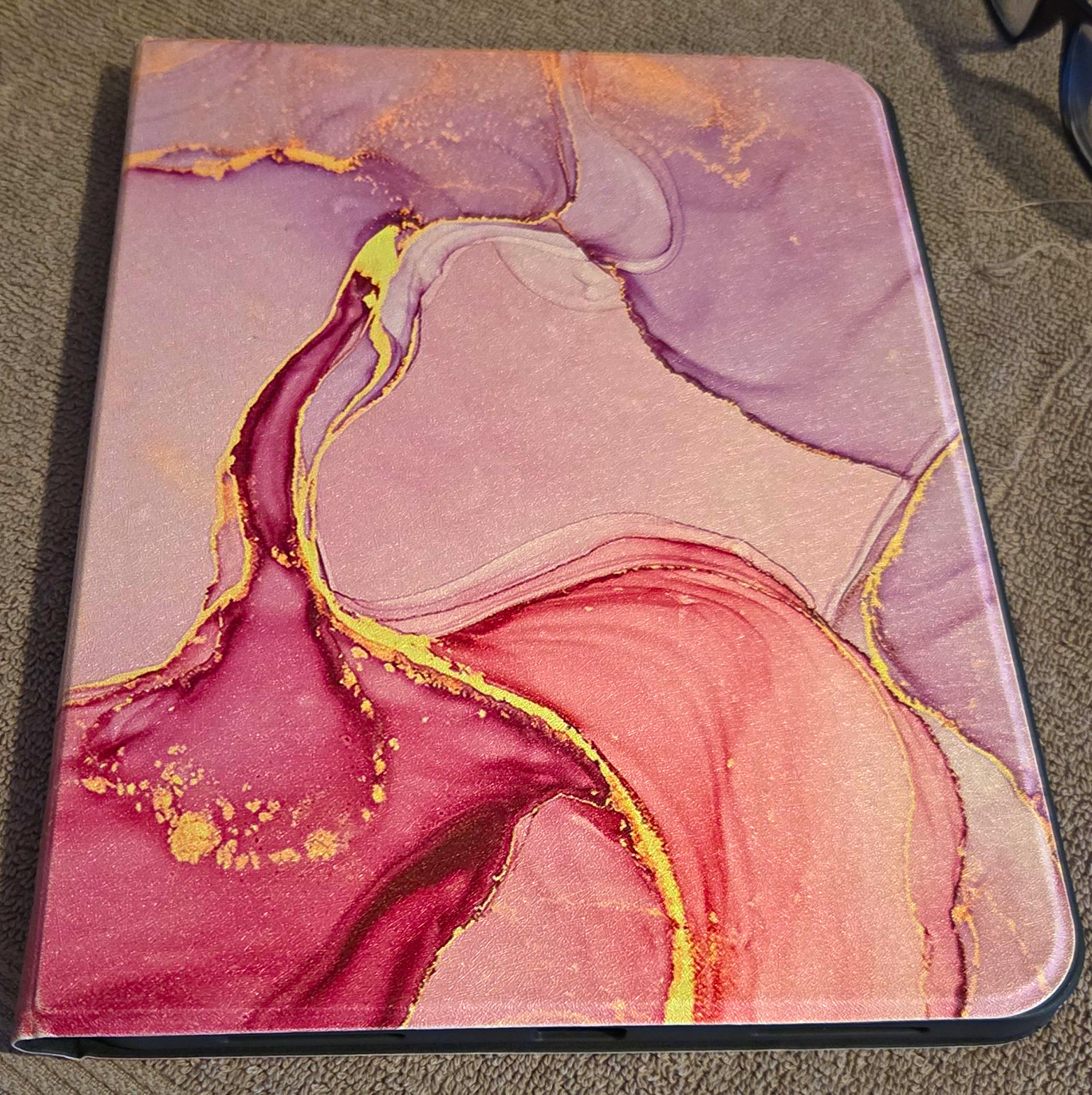 For Apple iPad Marble Purple/Pink Folding Folio Case Magnetic Stand Cover