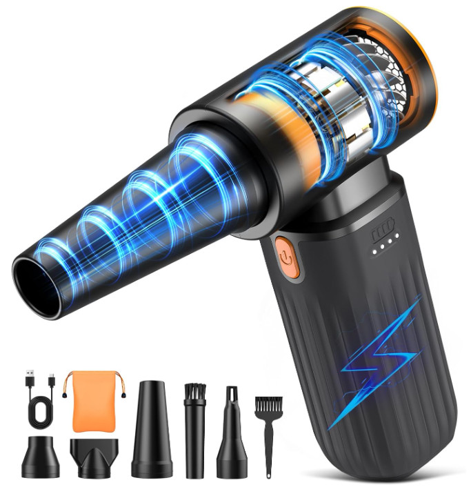 Soplador Aire Eléctrico 260000RPM Recargable para PC Auto y Exterior