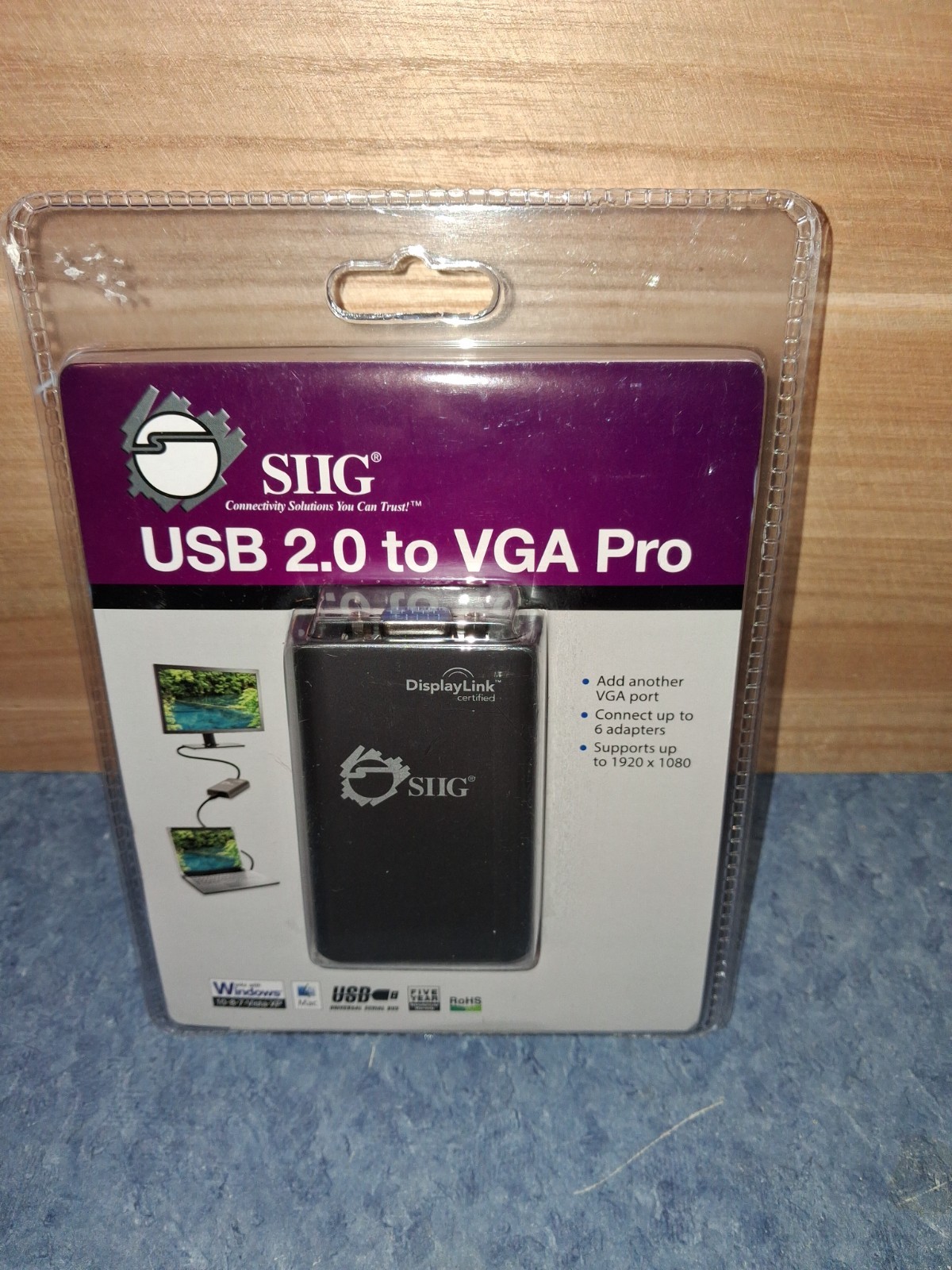 SIIG USB 2.0 To VGA Pro Adapter For Monitor New /Sealed 