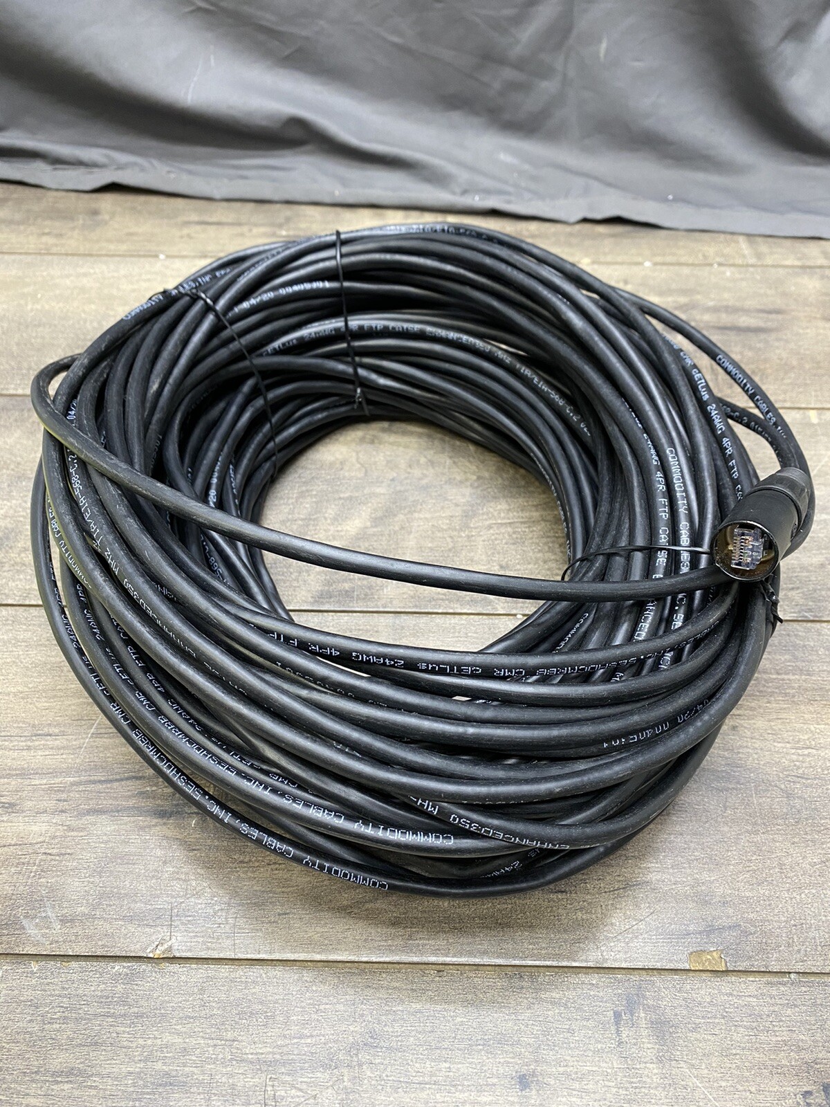 Commodity Cable SHIELDED  CAT 5E  Solid Wire 150ft  350MHz CMR Black  5ESHDCMRBB