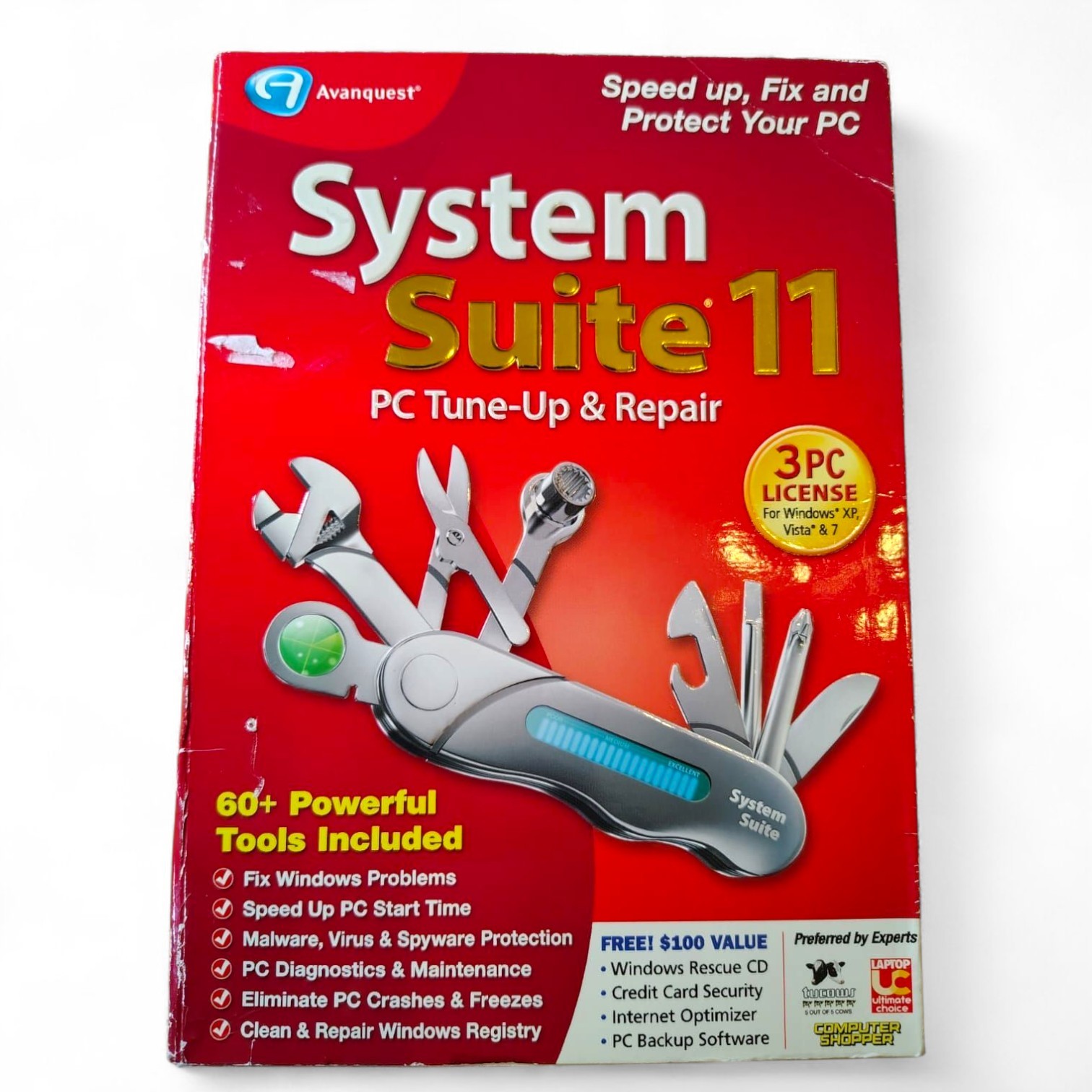 Avanquest System Suite 11 Professional PC Tune-Up Repair Windows 7 XP Vista CD