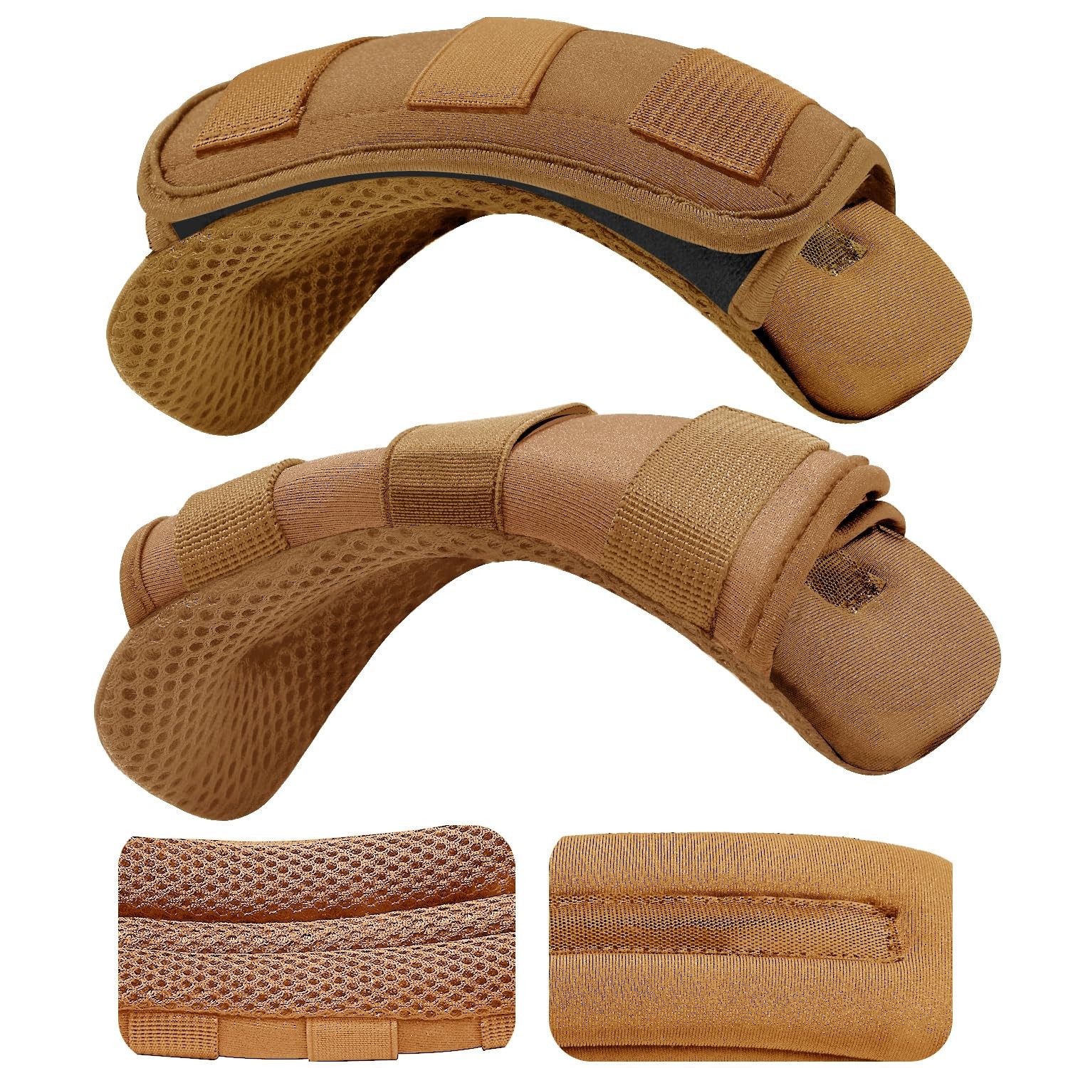 ZINMARK 2Pcs Thick Cushioned Shoulder Pads, Featuring 8.5" x 3.2" x 1", Khaki
