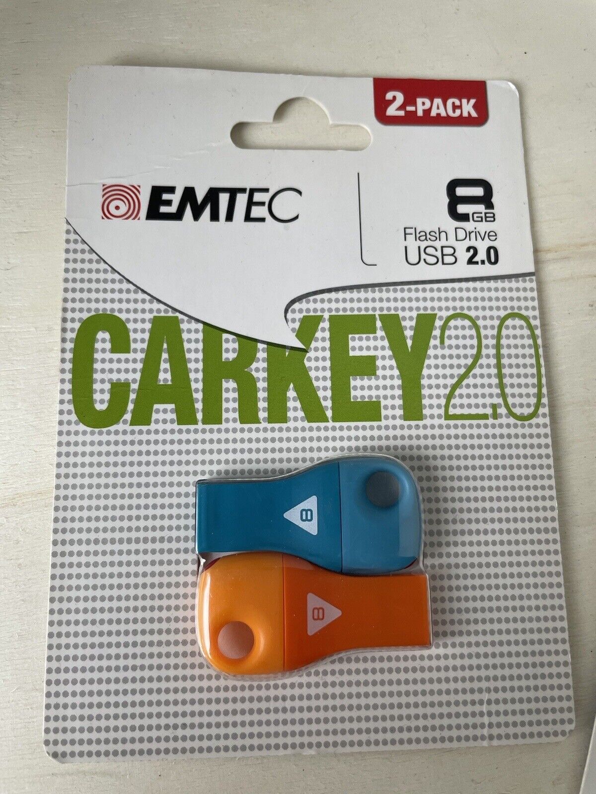 2 Pack NEW EMTEC 8GB FLASH DRIVE USB Carkey 2.0