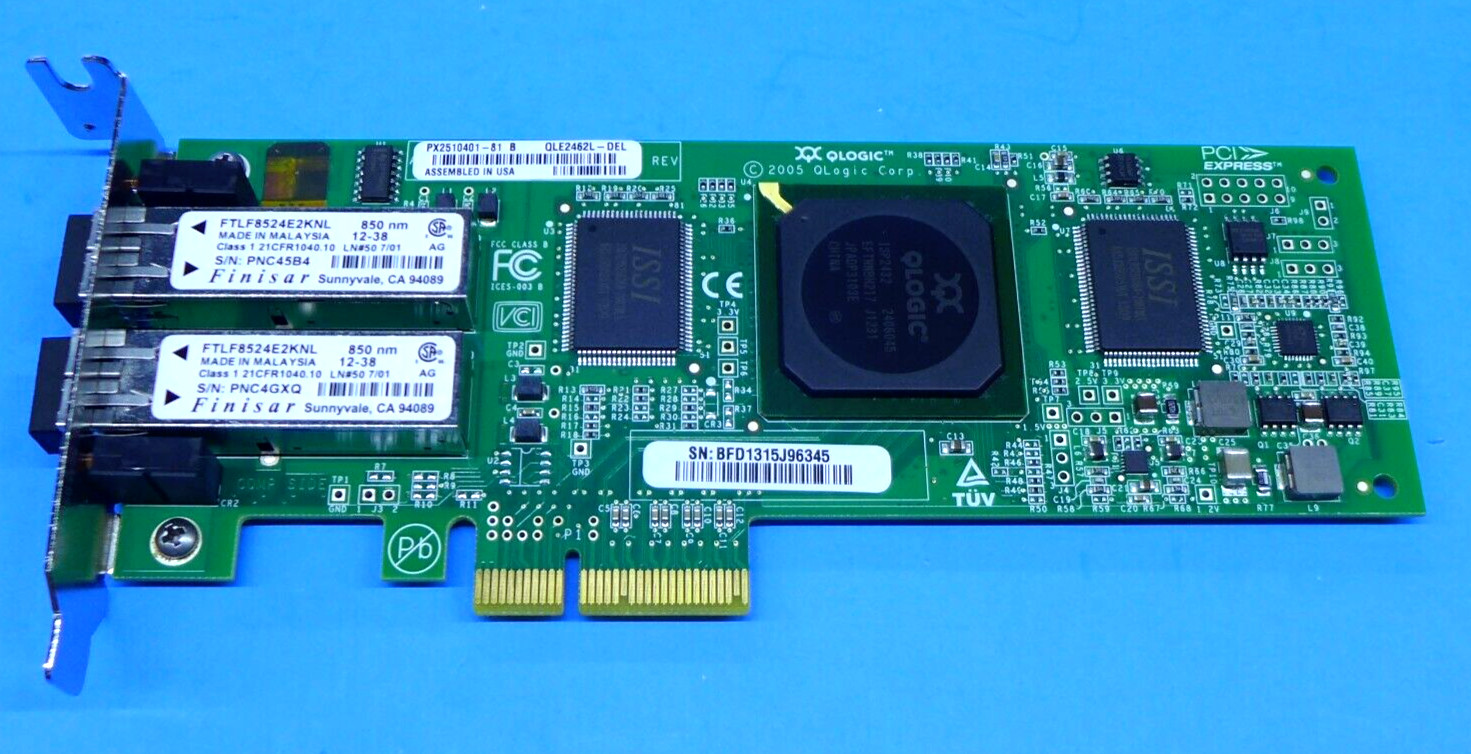 QLogic Dual Port 4GB Fibre HBA Card QLA2462 Dell P23M2