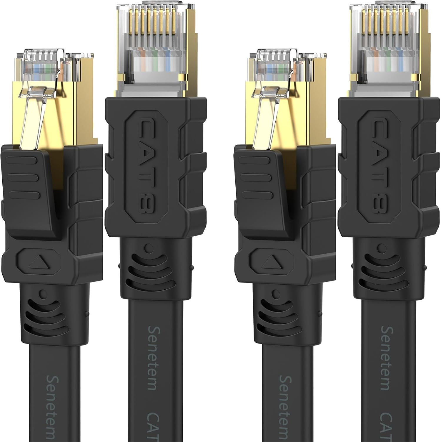 Cat 8 Ethernet Cable 10FT 2 Pack, High Speed 40Gbps 2000Mhz Flat