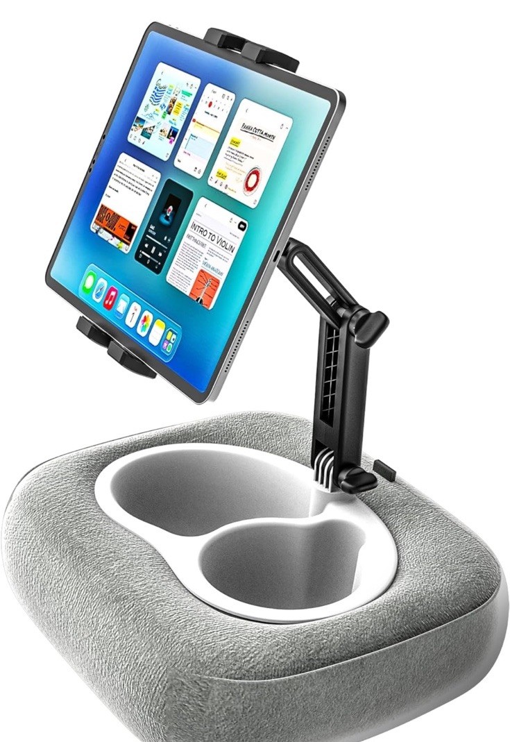 Tablet Pillow Stand [Organic Cotton & Food Grade Tray] Adjustable Kindle Pill...