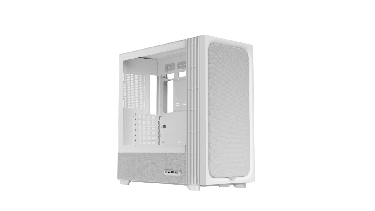 TRYX FLOVA C-F500F-FM1E-G0W Premium Fabric CrossFlow Fan Mid-Tower PC Case White
