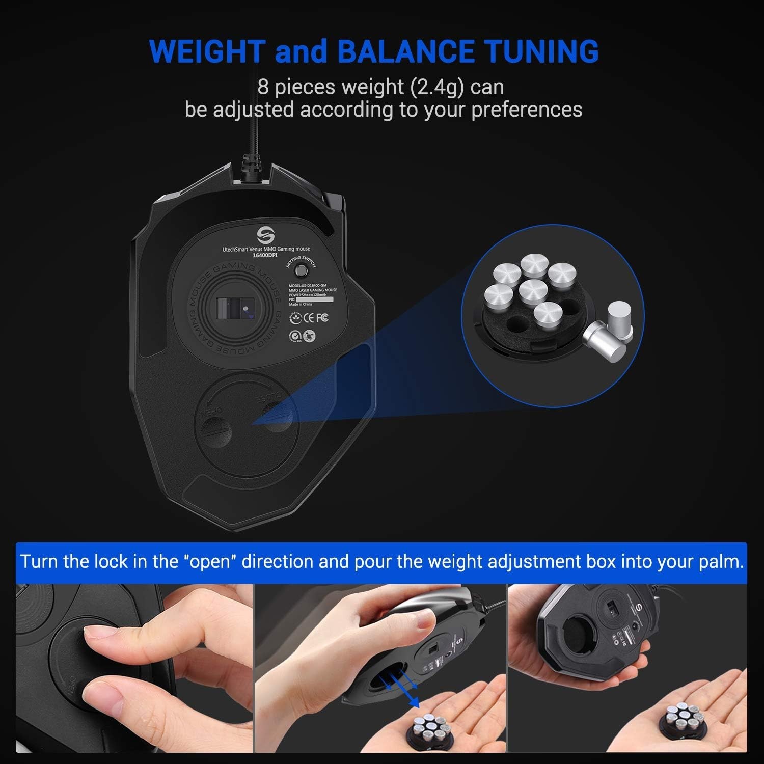 High-Performance Gaming Mouse Up to 16000 DPI with 16 Programmable Buttons