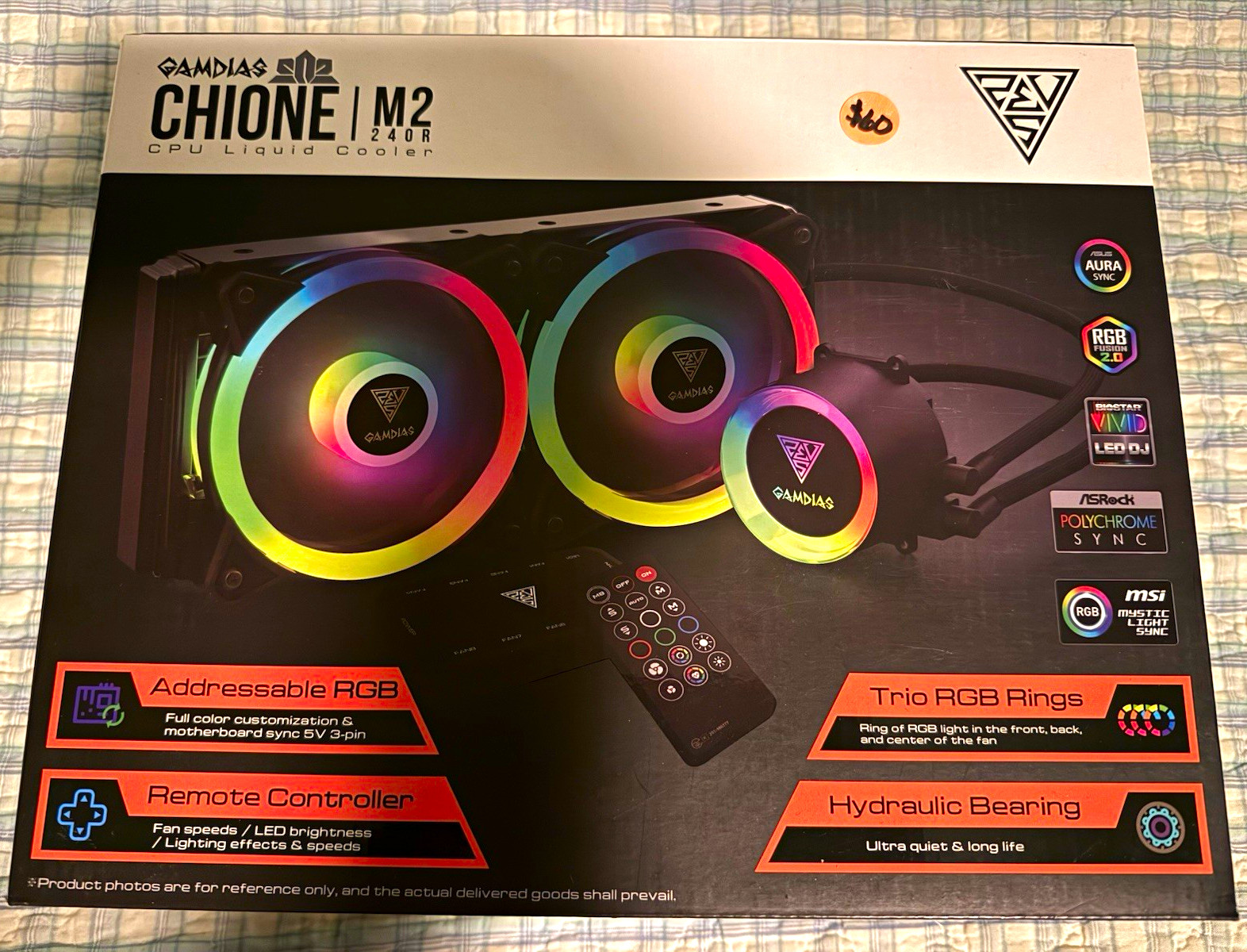 GAMDIAS CHIONE M2-240R 240mm ARGB Liquid CPU Cooler Black 120mm Fans