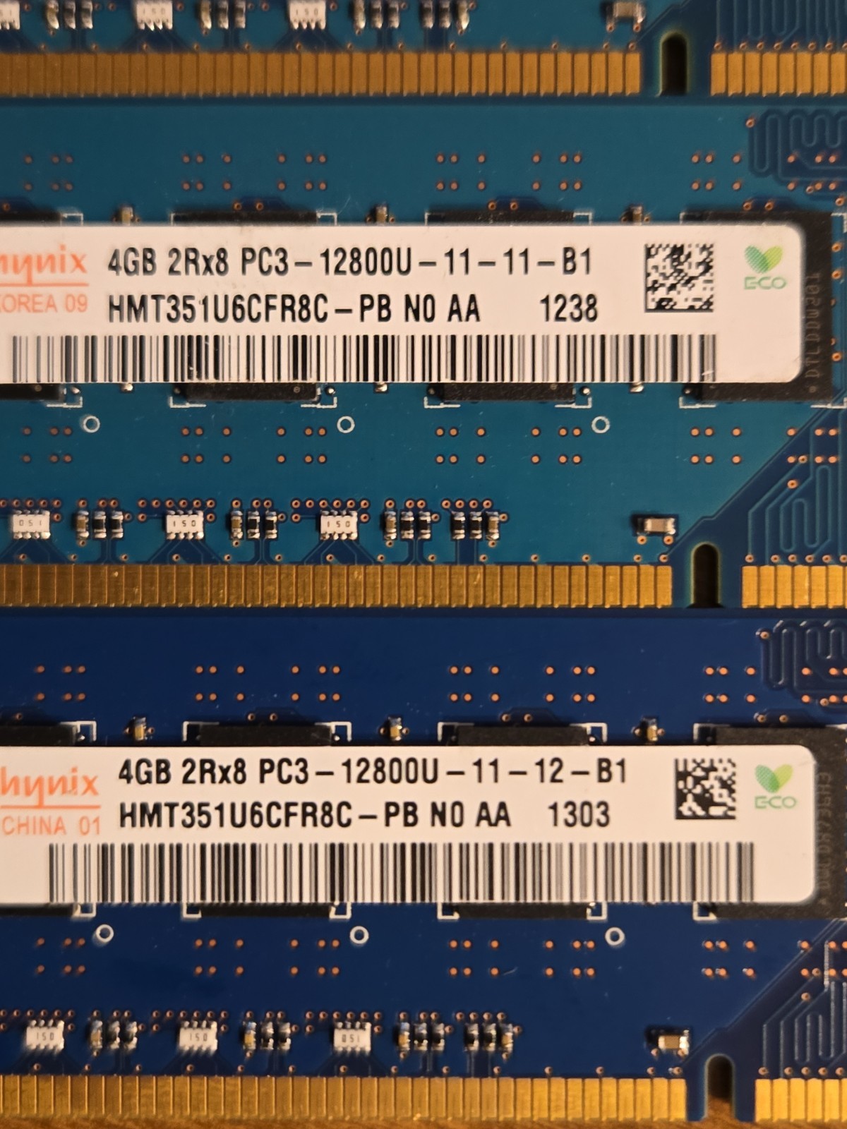 Lot 24 SK Hynix 4GB 2Rx8 DDR3-1600 PC3-12800U UDIMM Desktop RAM HMT351U6FR8C