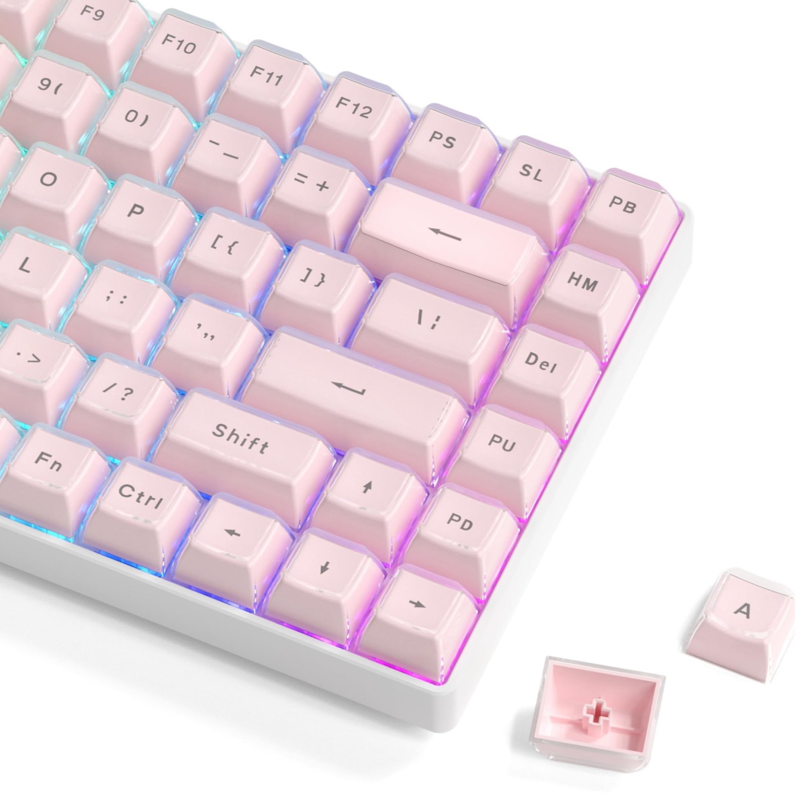 113 Key Pink Cute Custom Jelly Keycaps OEM Profile For MX Switches Keyboard