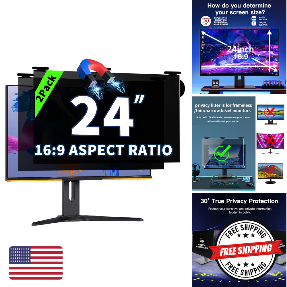 Halloive Screen Protector 2 Pack Magnetic Hanging 24 Inch for 16:9