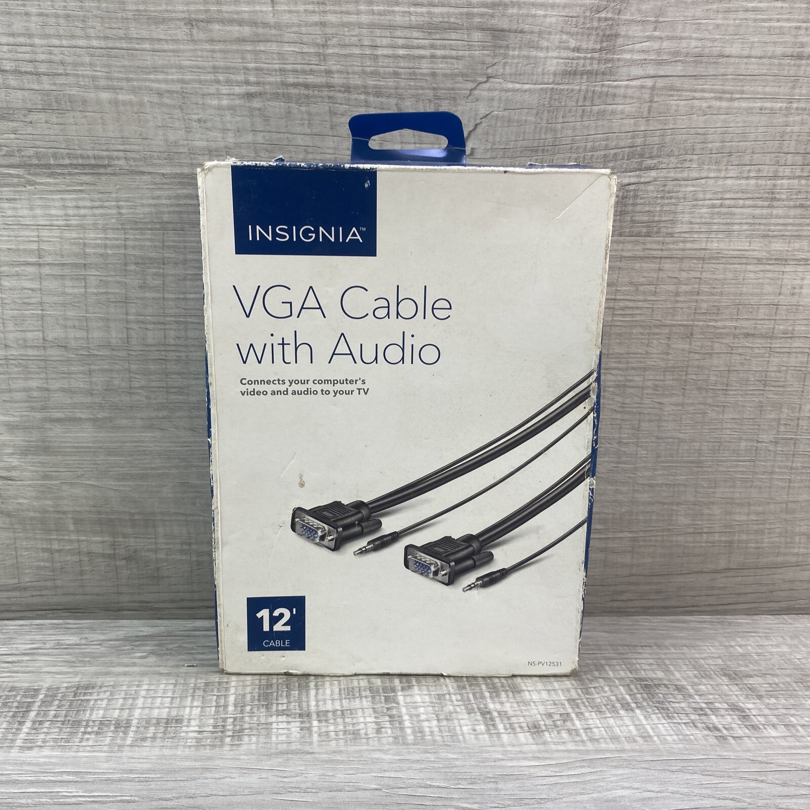 Insignia- 12' VGA Monitor Cable with 3.5mm Audio - Black