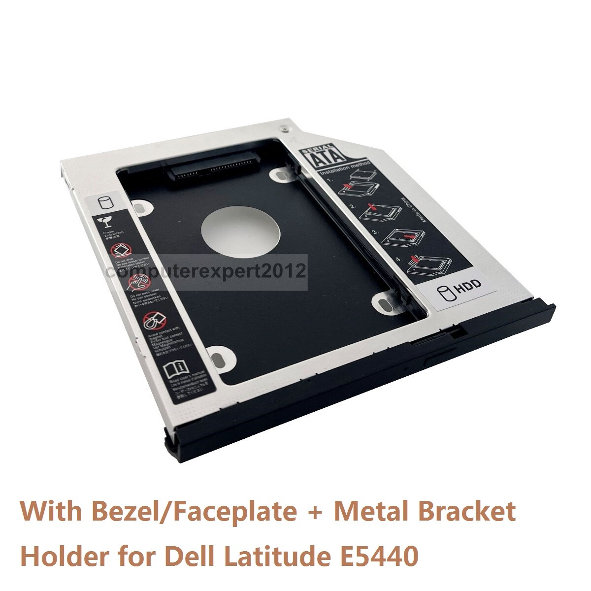 Bezel Bracket 2nd Hard Drive HDD SSD Optical Frame Caddy for Dell Latitude E5440