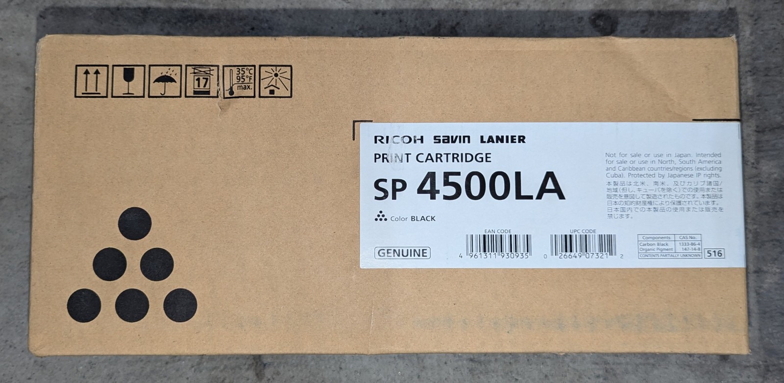 Genuine Ricoh SP 4500LA 407321 Black Toner Ricoh/Savin/Lanier SP 4510DN/4510SF