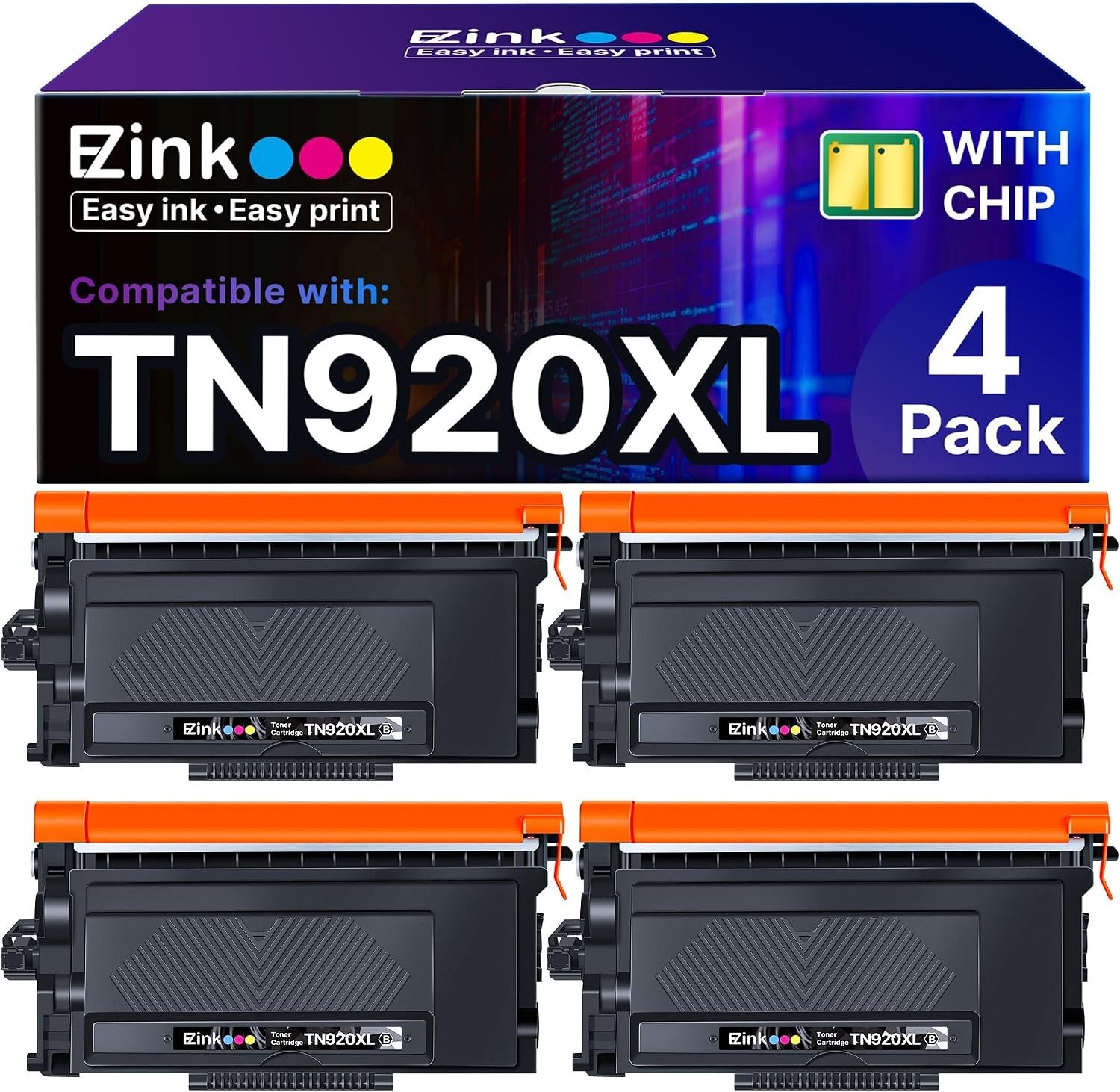 TN920XL 4 Pack Black Toner Cartridge Compatible For Brother HL-L5210DN