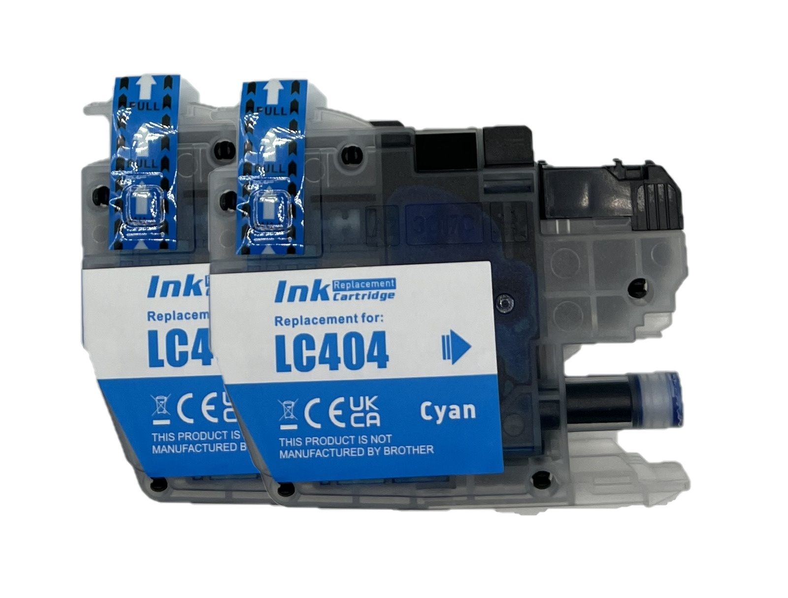 Replacement LC404 Ink Cartridge LC 404 for MFC-J1205W MFC-J1215W (2 Cyan)