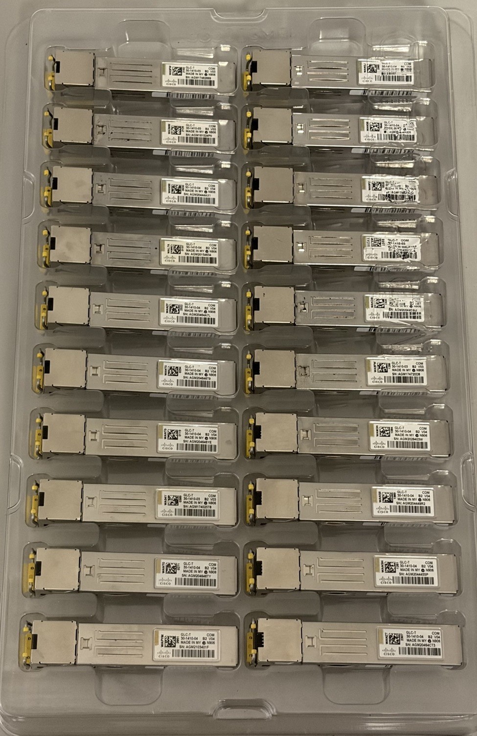 20 x CISCO GLC-T 1000BASE-T SFP+ RJ-45 30-1410-03 / 04 GBIC TRANSCEIVER
