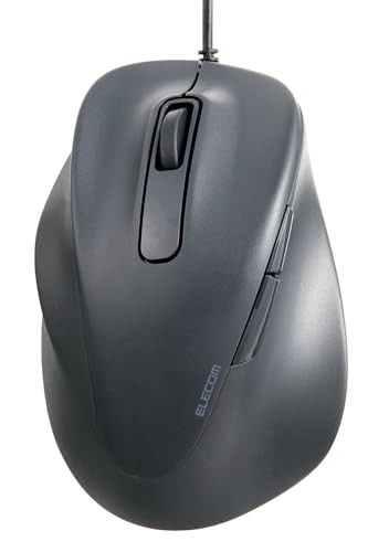 ELECOM Left Hand Wired USB Ergonomic Shape Mouse  Silent Click  2000DPI  5