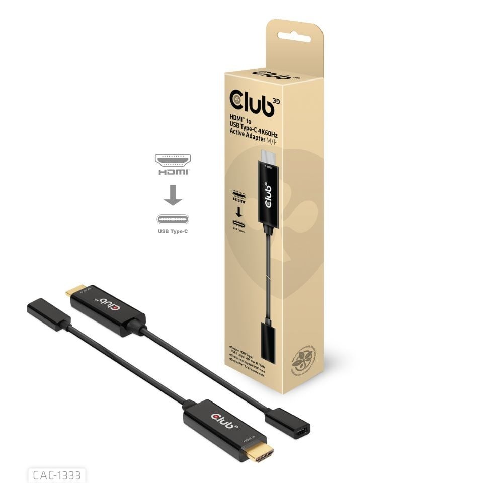 Club 3D B.V HDMI to USB Type-C 4K60Hz Active Adapter - Male-Female Connector