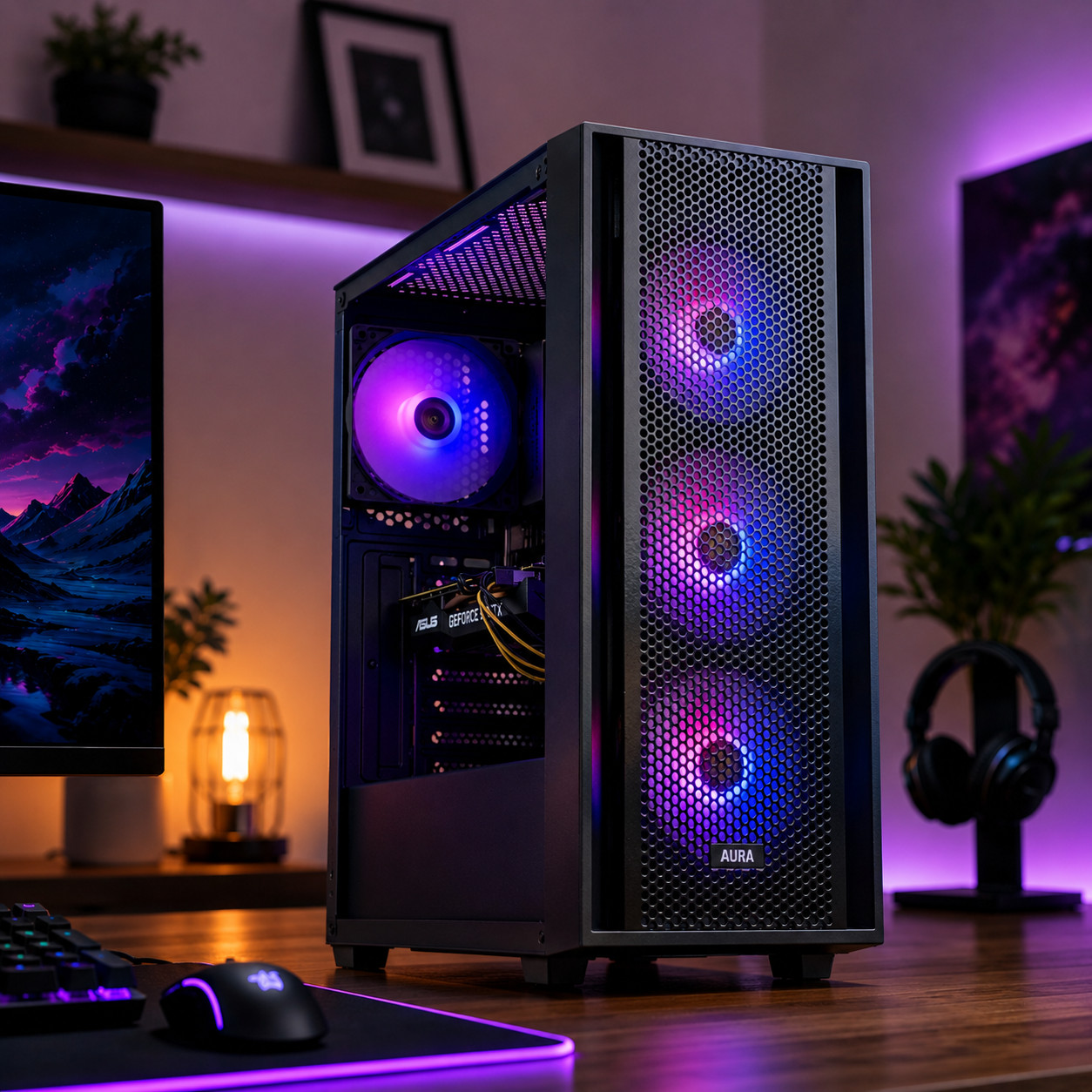 Gaming Desktop PC i7 4.2Ghz 16GB GTX 1660 Super SSD ARGB Black WiFi Win 11