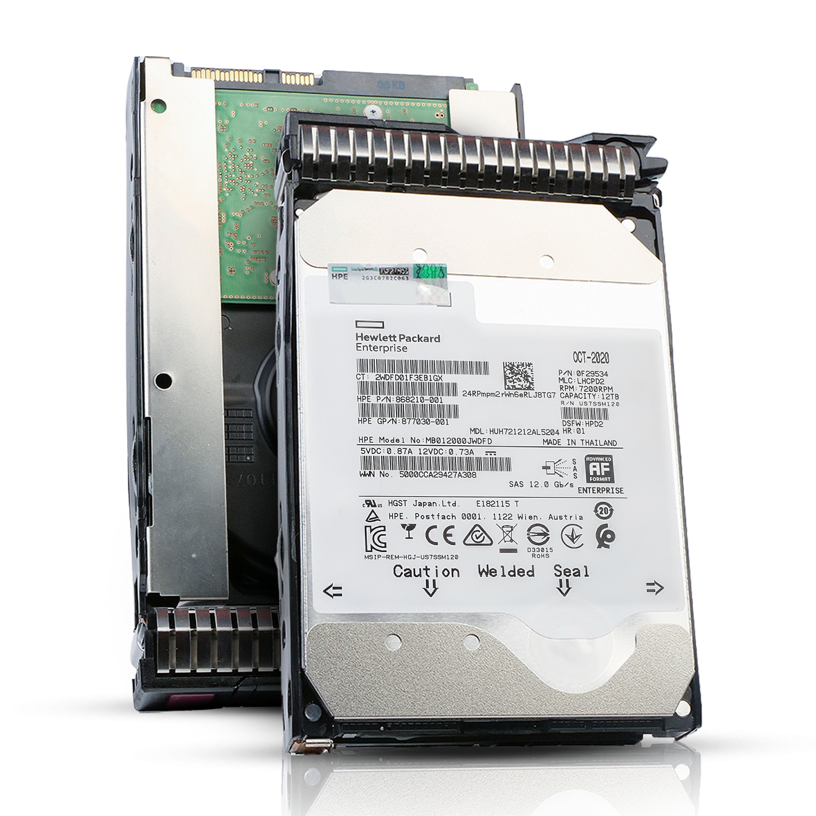 HP Generation 8 12TB 868211-001 7.2K RPM SAS 12Gb/s 512e 3.5" Enterprise HDD