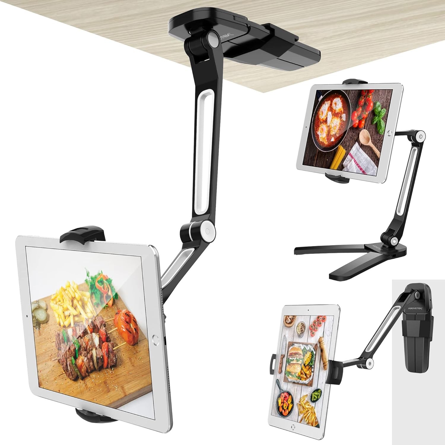 iPad Wall Mount, 3 in 1 Highflex 360° Under Cabinet iPads Mount for Kitchen, ...