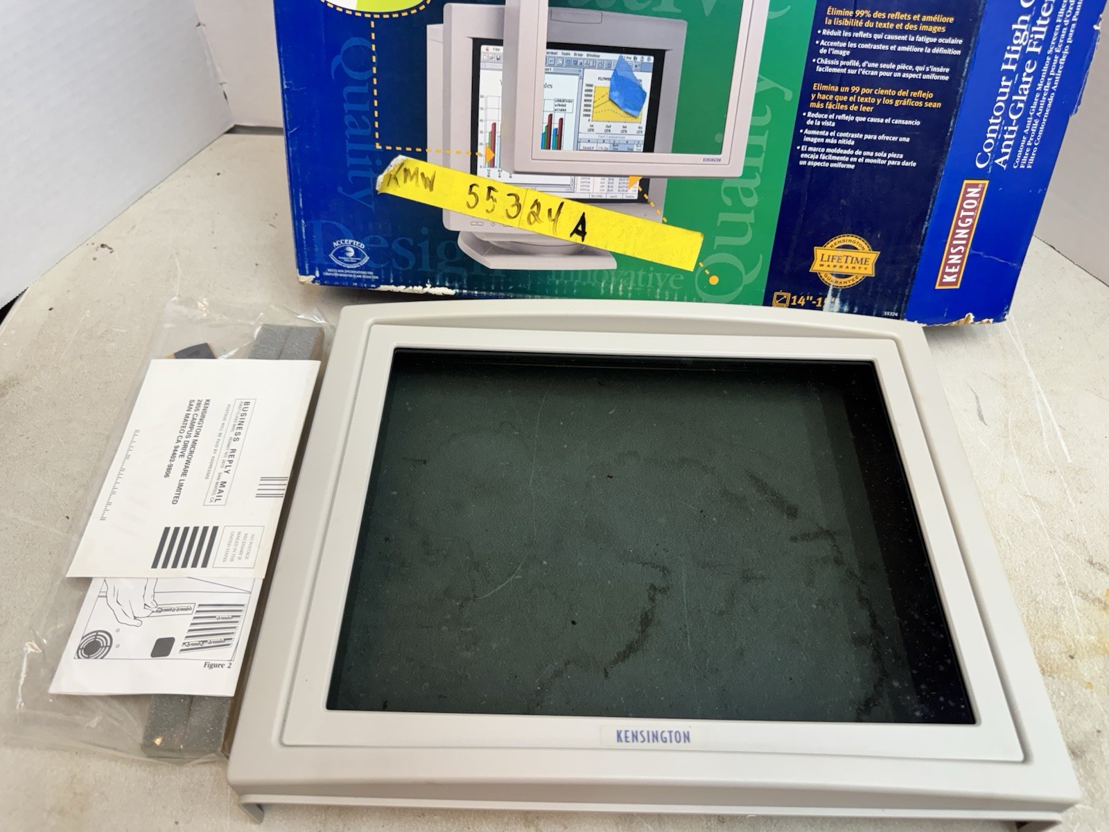 55324 kensington contour high contrast anit glare filter 14"-15"