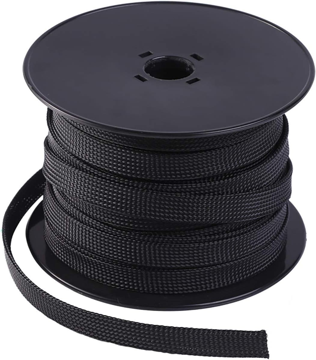 Keco 100Ft – 1/2 Inch PET Expandable Braided Cable Sleeve – Wire Sleeving
