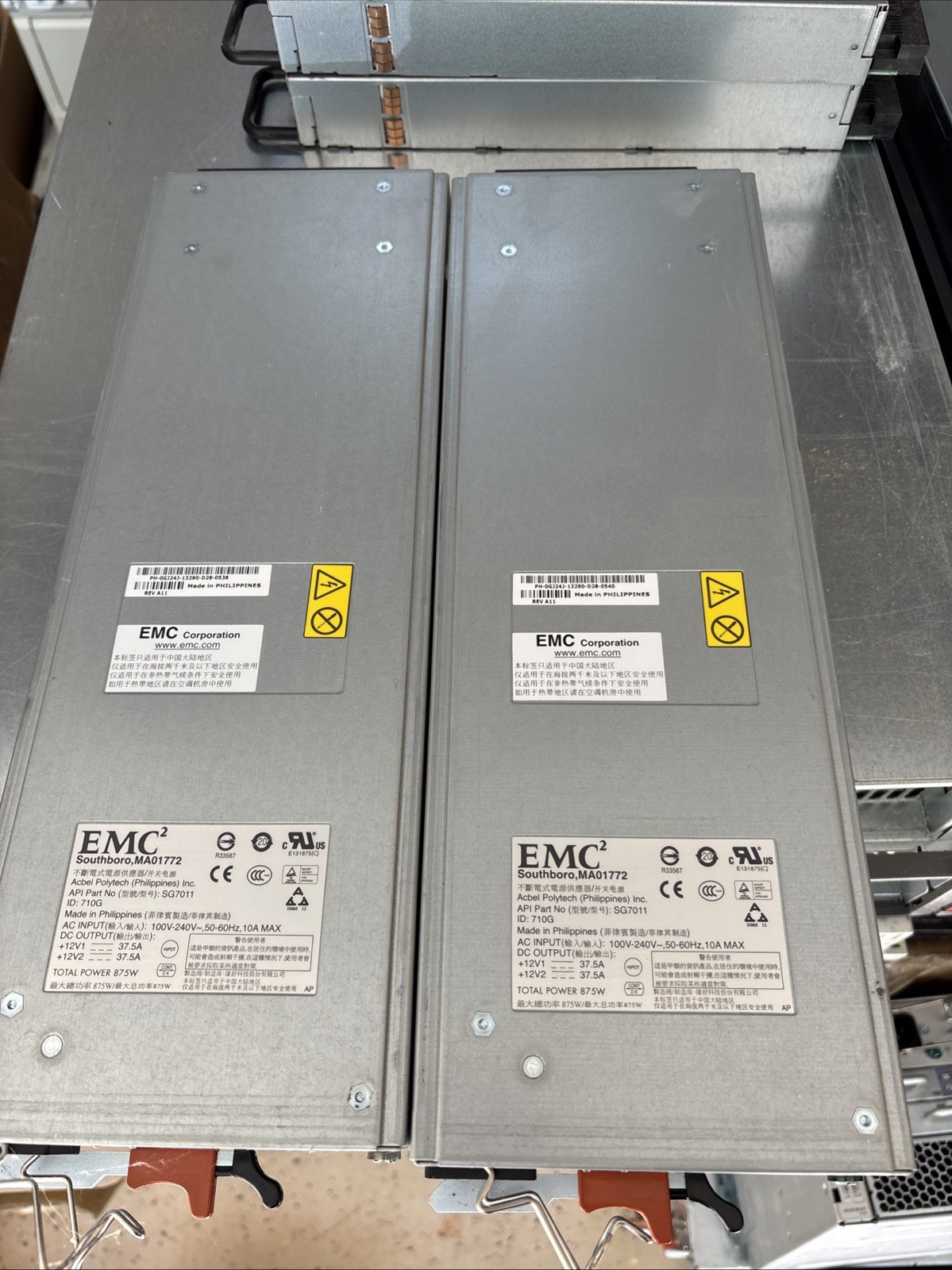 LOT OF 2 GJ24J Dell EMC MA01772 875W Power Supply SG7011 071-000-529